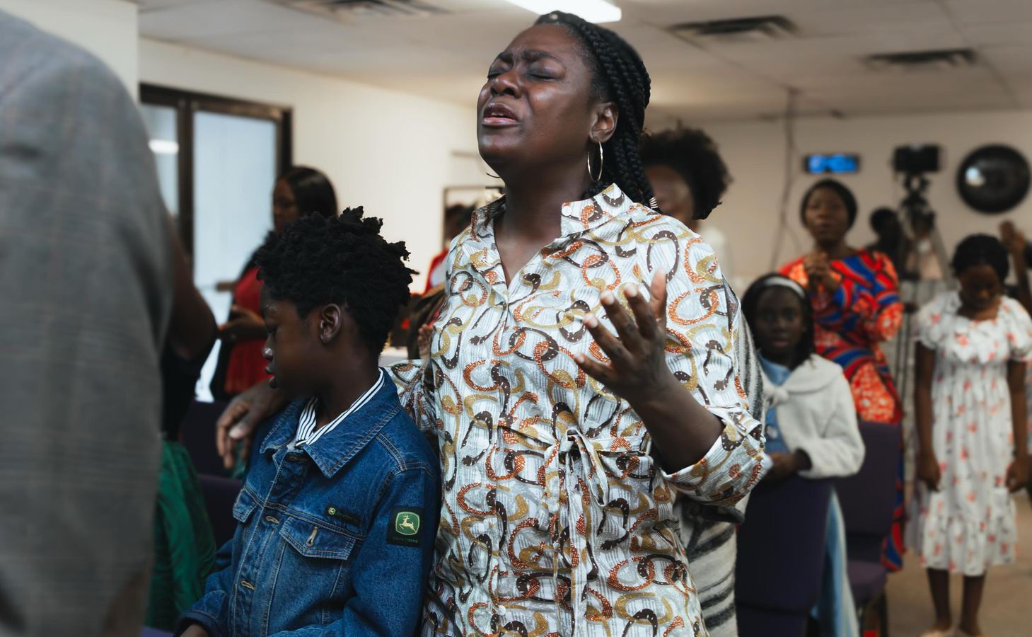 Hands lifted in worship